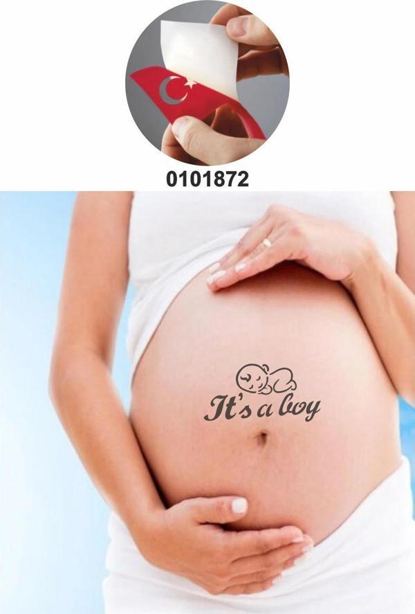 Baby Shower It's A Boy  Tattoo Geçici Dövme Şablonları Kına Kalıpları - Image 1