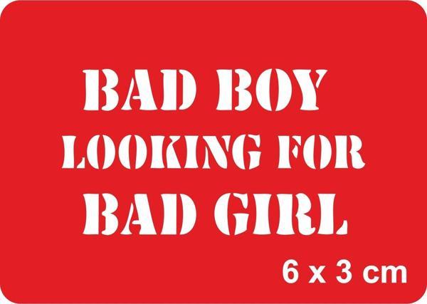 Bad Boy Looking For Bad Girl Tattoo Geçici Dövme Şablonları Kına Kalıpları - Image 1