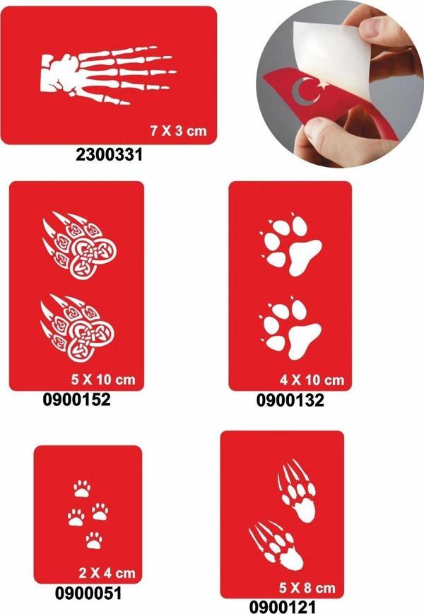 Pençeler 5'li Set Geçici Dövme Kına Şablonu - Image 1