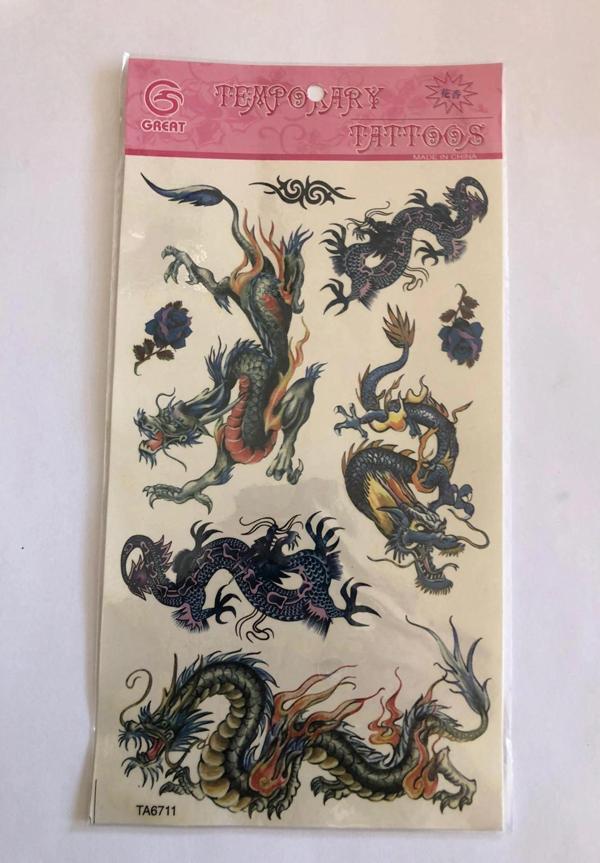 Ejderhalar Yapıştırma Sticker Dövme Geçici Dövme Temporary Tattoos - Image 1
