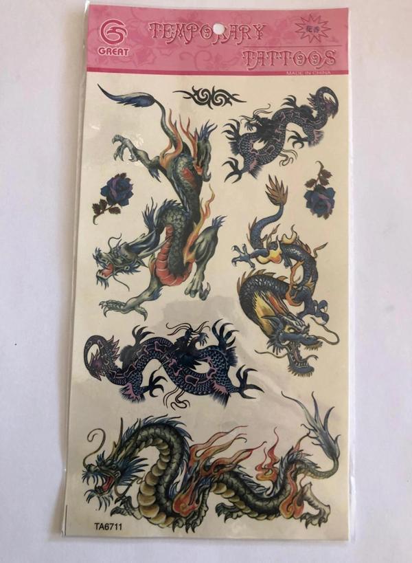 Ejderhalar Yapıştırma Sticker Dövme Geçici Dövme Temporary Tattoos - Image 1