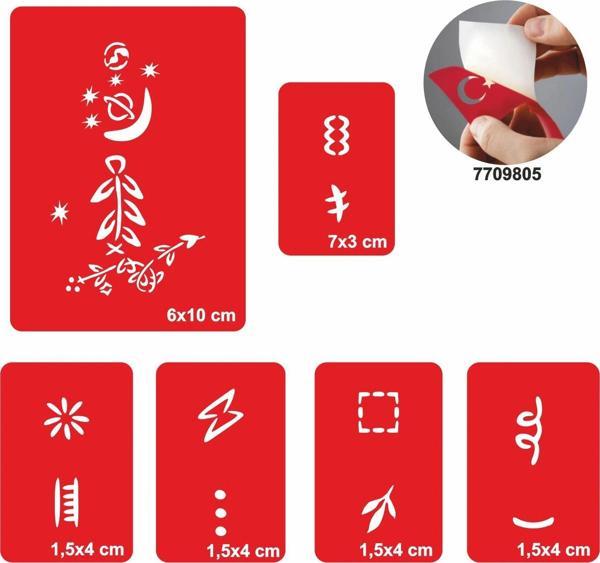 El Ve Parmak Motifleri 5 li Set Geçici Dövme Kına Şablonu - Image 1
