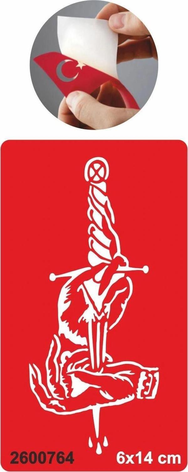 Elimde Hançer Bıçak Dövme Geçici Şablonu Kına Deseni Tattoo Geçici Dövme Şablonları Kına Kalıpları - Image 1