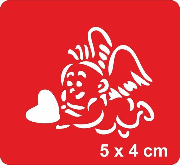 Bebek Melek Kalp  Tattoo Geçici Dövme Şablonları Kına Kalıpları - Image 1