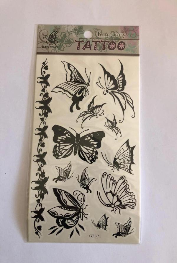Renksiz Kelebekler Yapıştırma Sticker Dövme Geçici Dövme Temporary Tattoos - Image 1