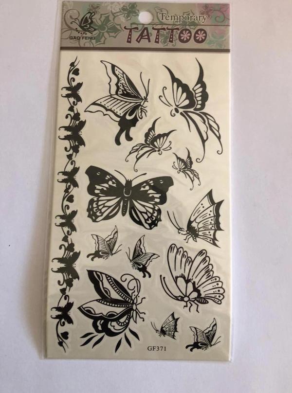 Renksiz Kelebekler Yapıştırma Sticker Dövme Geçici Dövme Temporary Tattoos - Image 1