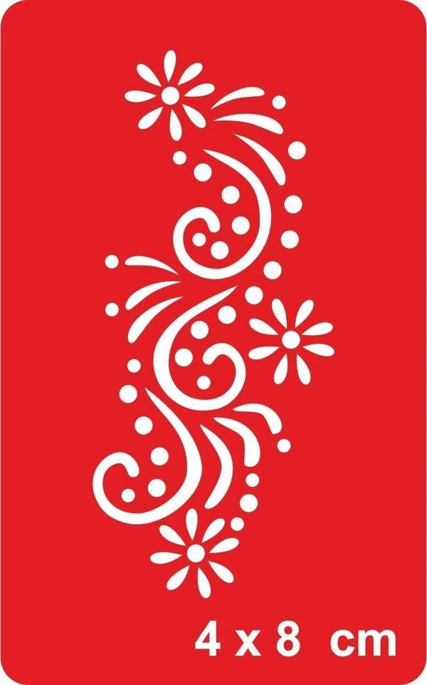 Benek Dallar ve Çiçekler Tattoo Geçici Dövme Şablonları Kına Kalıpları - Image 1