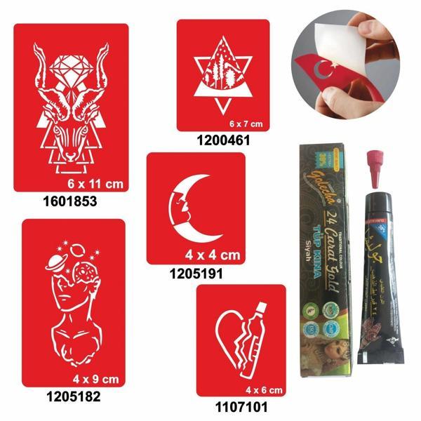 Felsefik Düşünce Desenleri Hint Kınası ile Geçici Dövme Yapma Seti - Image 1