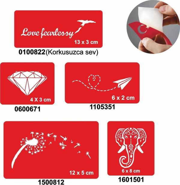 Filli 5'li Set Geçici Dövme Kına Şablonu - Image 1