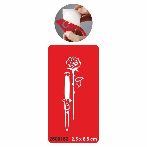Bıçak Ve Gül  Tattoo Geçici Dövme Şablonları Kına Kalıpları - Image 1