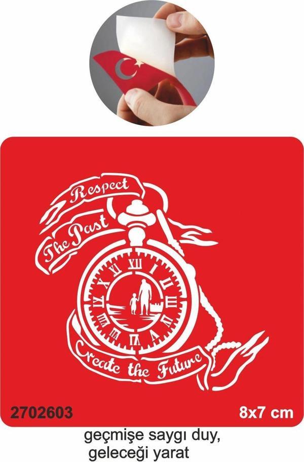 Geçmişe Saygı Saat  Tattoo Geçici Dövme Şablonları Kına Kalıpları - Image 1