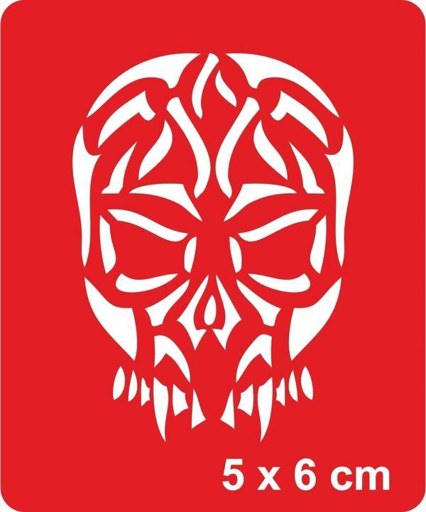 Biyonik Kuru Kafa Tattoo Geçici Dövme Şablonları Kına Kalıpları - Image 1