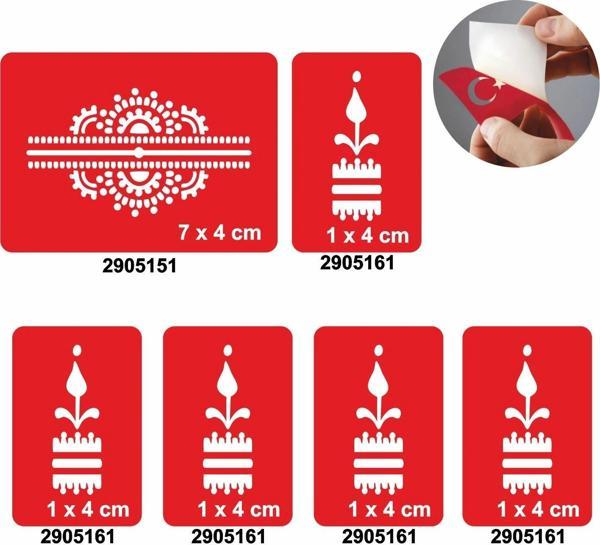 Bliek Ve Parmaklar 5'li Set Geçici Dövme Kına Şablonu - Image 1