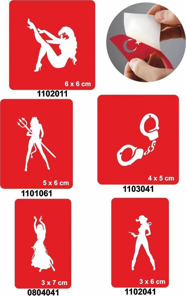 Kızlar Partisi 5'li Set Geçici Dövme Kına Şablonu - Image 1