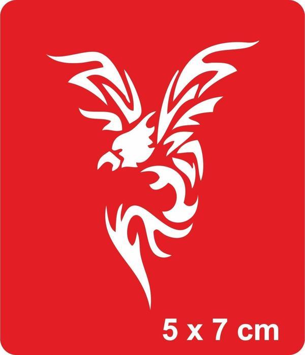 Saldırgan Ejderha Tattoo Geçici Dövme Şablonları Kına Kalıpları - Image 1