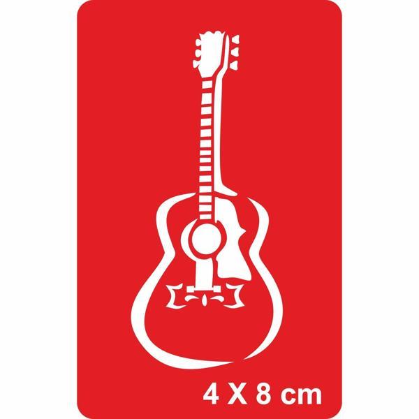Klasik Gitar Tattoo Geçici Dövme Şablonları Kına Kalıpları - Image 1
