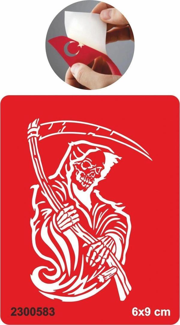 Korkusuz Azrail Tattoo Geçici Dövme Şablonları Kına Kalıpları - Image 1