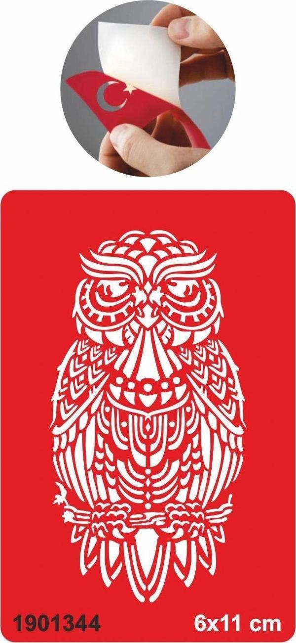Büyük Baykuş Tattoo Geçici Dövme Şablonları Kına Kalıpları - Image 1