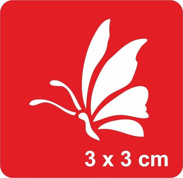 Küçük Kelebek Profili-1 Tattoo Geçici Dövme Şablonları Kına Kalıpları - Image 1