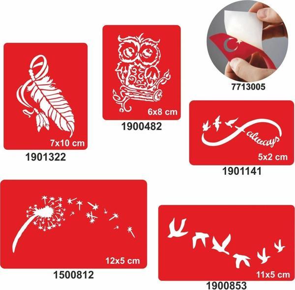 Tüy Gibi Hafif 5 li Set Geçici Dövme Kına Şablonu - Image 1