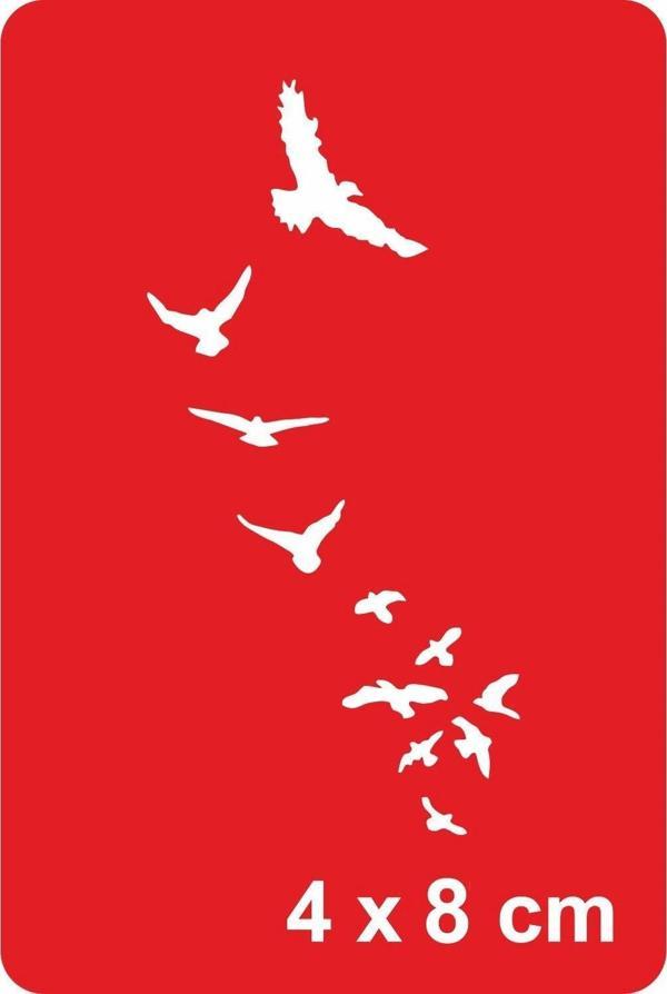 Göçmen Kuş Dansı  Tattoo Geçici Dövme Şablonları Kına Kalıpları - Image 1