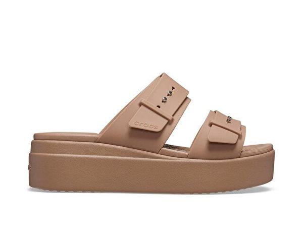 Crocs Brooklyn Buckle Lowwdg Kadın Terlik 207431-2Q9 Kahverengi - Image 1
