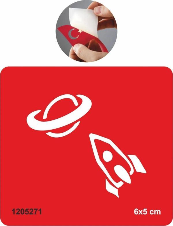 Uzay Roket  Tattoo Geçici Dövme Şablonları Kına Kalıpları - Image 1