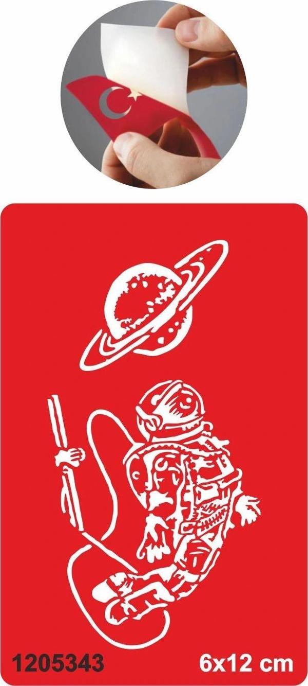 Uzay Yolcusu Astronot Tattoo Geçici Dövme Şablonları Kına Kalıpları - Image 1
