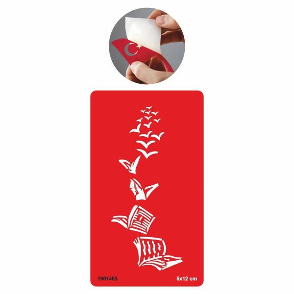 Kuşlar ve Kitaplar  Tattoo Geçici Dövme Şablonları Kına Kalıpları - Image 1
