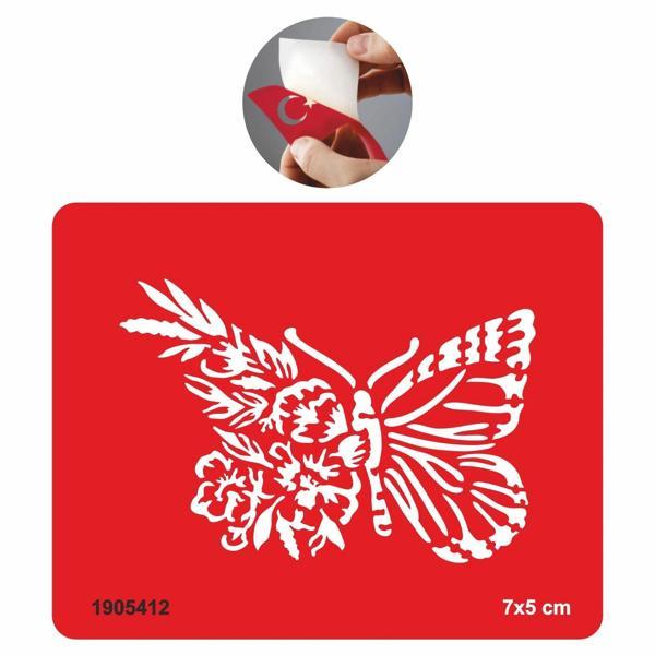 Çiçekli Kelebek Tattoo Geçici Dövme Şablonları Kına Kalıpları - Image 1