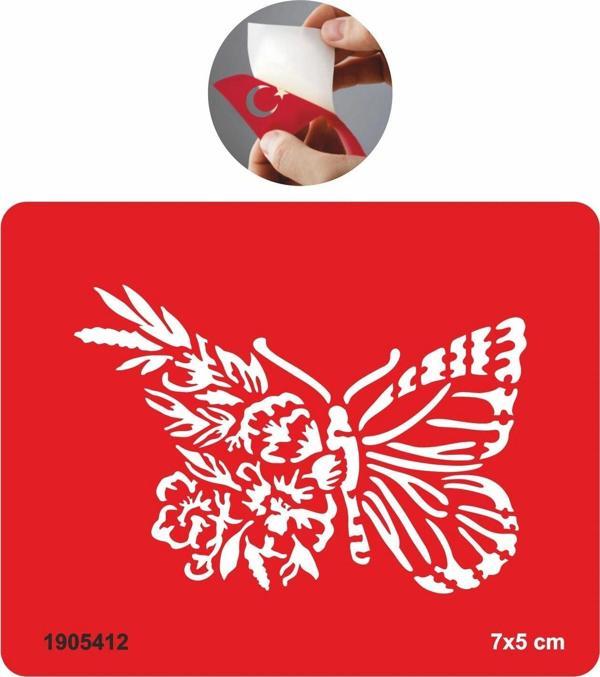 Çiçekli Kelebek Tattoo Geçici Dövme Şablonları Kına Kalıpları - Image 1