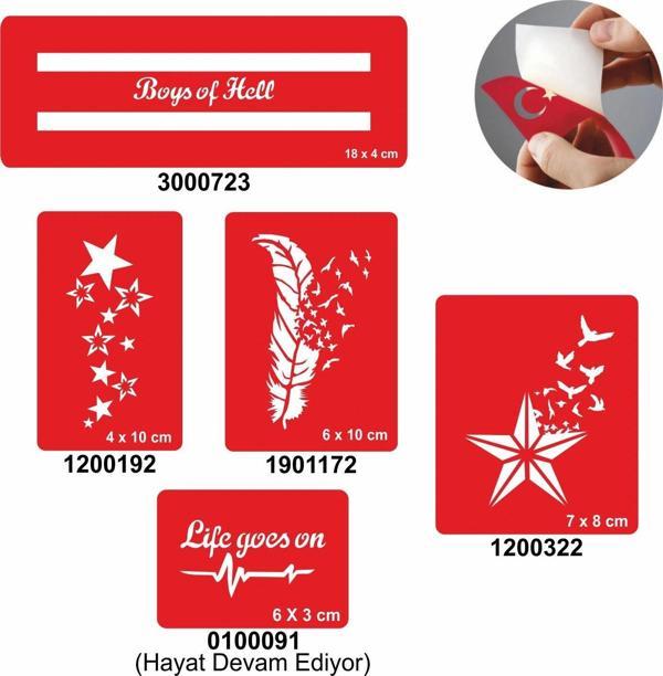 Kuşlar Ve Yıldızlar 5'li Set Geçici Dövme Kına Şablonu - Image 1