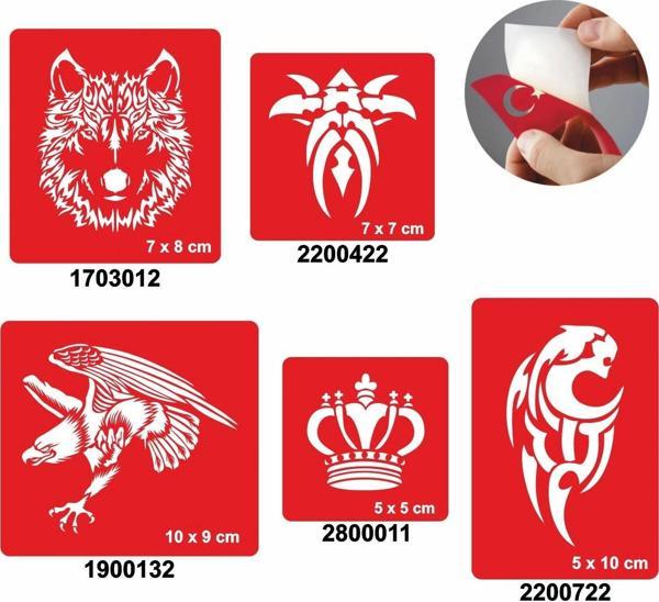 Yalnız Kurt 5'li Set Geçici Dövme Kına Şablonu - Image 1