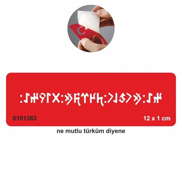 Göktürkçe Ne Mutlu Türküm Diyene  Tattoo Geçici Dövme Şablonları Kına Kalıpları - Image 1