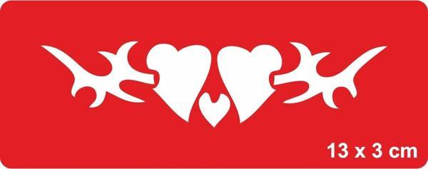 Çift Kalpli Bel Kol Modeli Tattoo Geçici Dövme Şablonları Kına Kalıpları - Image 1