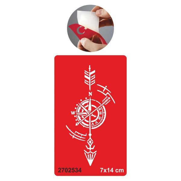 Şans Getiren Pusula Tattoo Geçici Dövme Şablonları Kına Kalıpları - Image 1