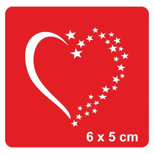 Yıldızlardan Kalp Tattoo Geçici Dövme Şablonları Kına Kalıpları - Image 1