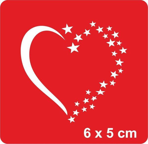 Yıldızlardan Kalp Tattoo Geçici Dövme Şablonları Kına Kalıpları - Image 1