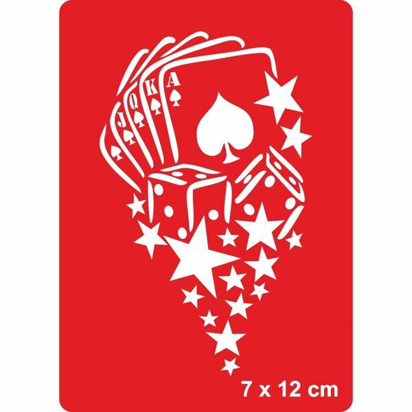 Yıldızlı İskambil Zar  Tattoo Geçici Dövme Şablonları Kına Kalıpları - Image 1