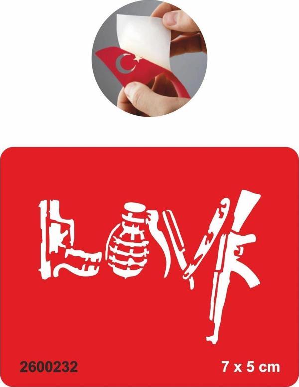 Love Ustura Tabanca Silah  Tattoo Geçici Dövme Şablonları Kına Kalıpları - Image 1