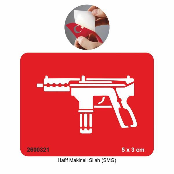 Makineli Tüfek Silah  Tattoo Geçici Dövme Şablonları Kına Kalıpları - Image 1