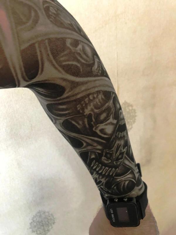 Çift Kol Giyilebilir Dövme İskelet Desenler Tattoo Sleeve - Image 1