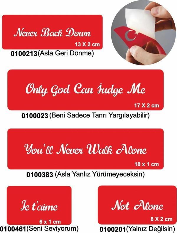 Güçlü Sloganlar 5'li Set Geçici Dövme Kına Şablonu - Image 1