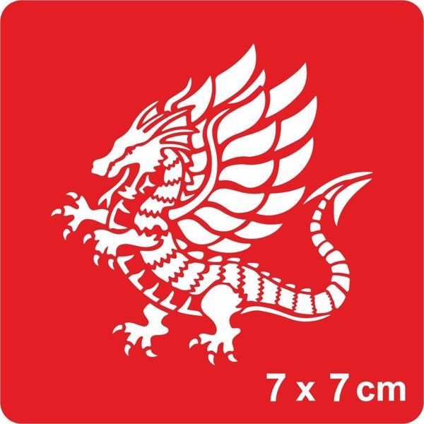 Yürüyen Kanatlı Ejder Tattoo Geçici Dövme Şablonları Kına Kalıpları - Image 1