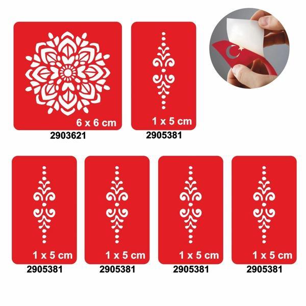 Mandala 5'li Set Geçici Dövme Kına Şablonu - Image 1
