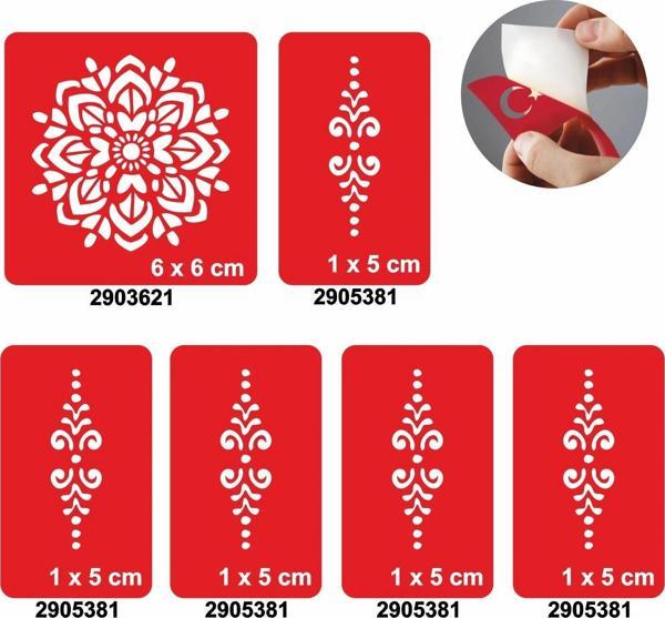 Mandala 5'li Set Geçici Dövme Kına Şablonu - Image 1