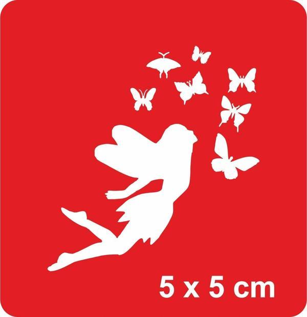 Melek Kelebek Peri Kızı  Tattoo Geçici Dövme Şablonları Kına Kalıpları - Image 1