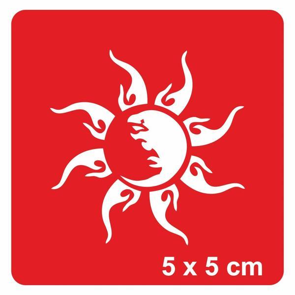 Güneş Tutulması Tattoo Geçici Dövme Şablonları Kına Kalıpları - Image 1