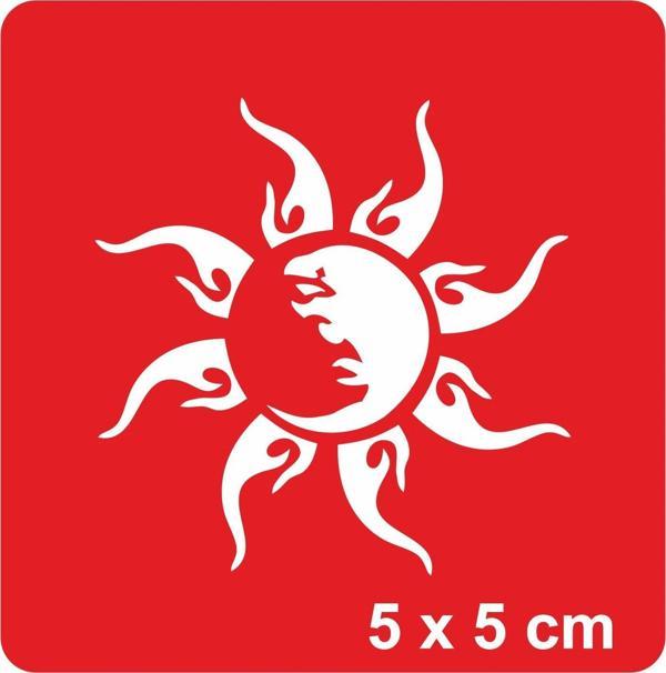Güneş Tutulması Tattoo Geçici Dövme Şablonları Kına Kalıpları - Image 1