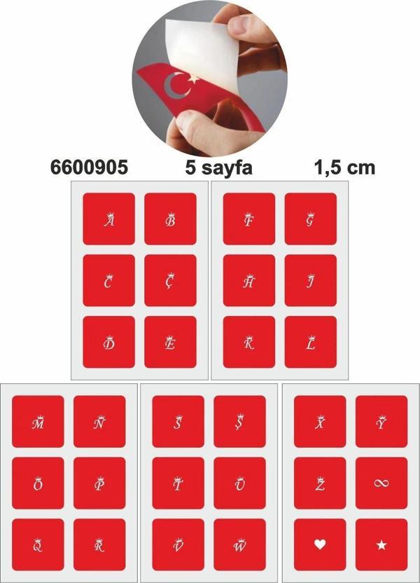 Mini Taçlı Harf  Dövme Şablonu Seti - Image 1